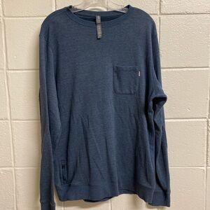 Men’s Blue Vuori Long Sleeve Knit Shirt - Size Large